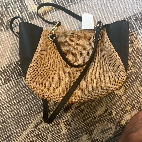 RAG & BONE Beige & Tan Revival Summer Raffia City Tote in natural/black - Picture 6 of 8